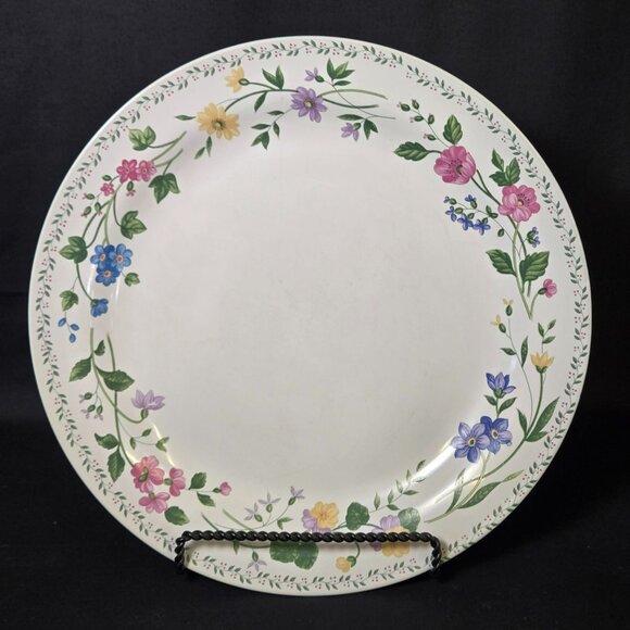Vintage Farberware 225 English Garden Stoneware 12 1/4" Serving Platter Plate Fl - Picture 1 of 9